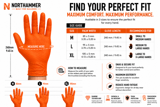 Orange Nitrile Work Gloves