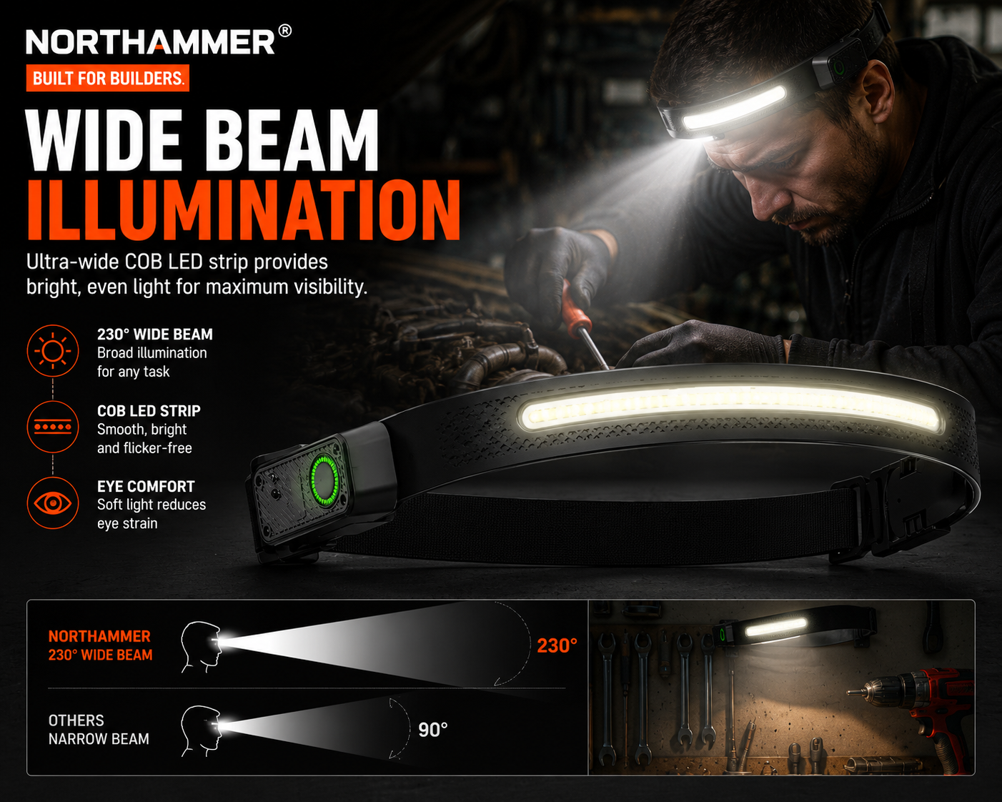 COB LED Headlamp