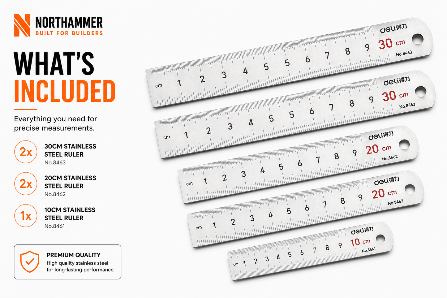 Stainless Steel Ruler Set